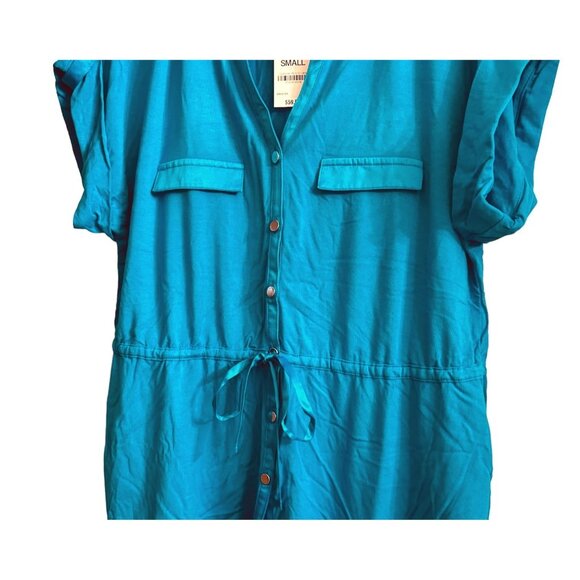 Alfani Women's Small Basic Classic Blouse Elastic Waistband Roll Sleeves - Picture 6 of 9